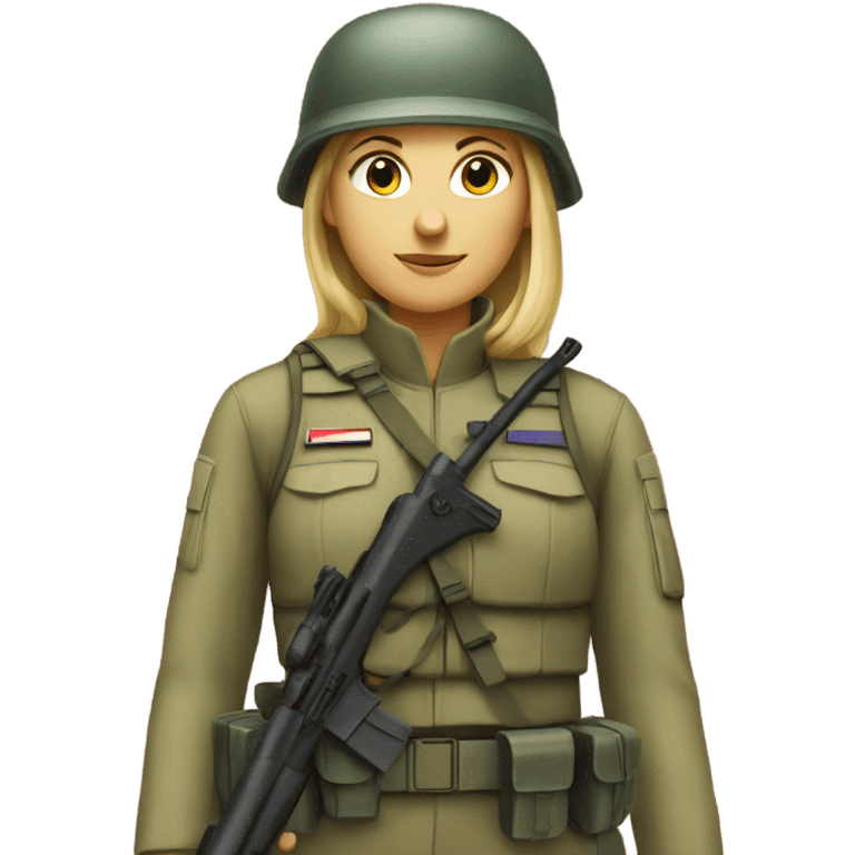 White female soldier with rifle emoji