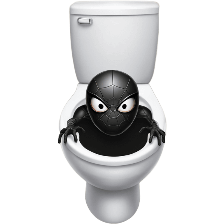 Black Spider- Man in a toilet emoji