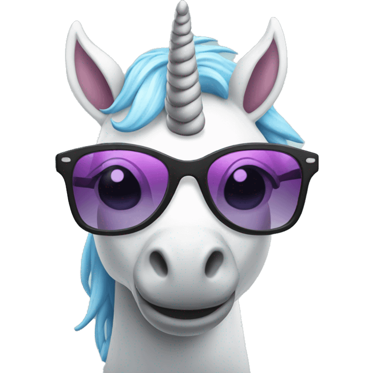 Unicorn with sunglasses emoji