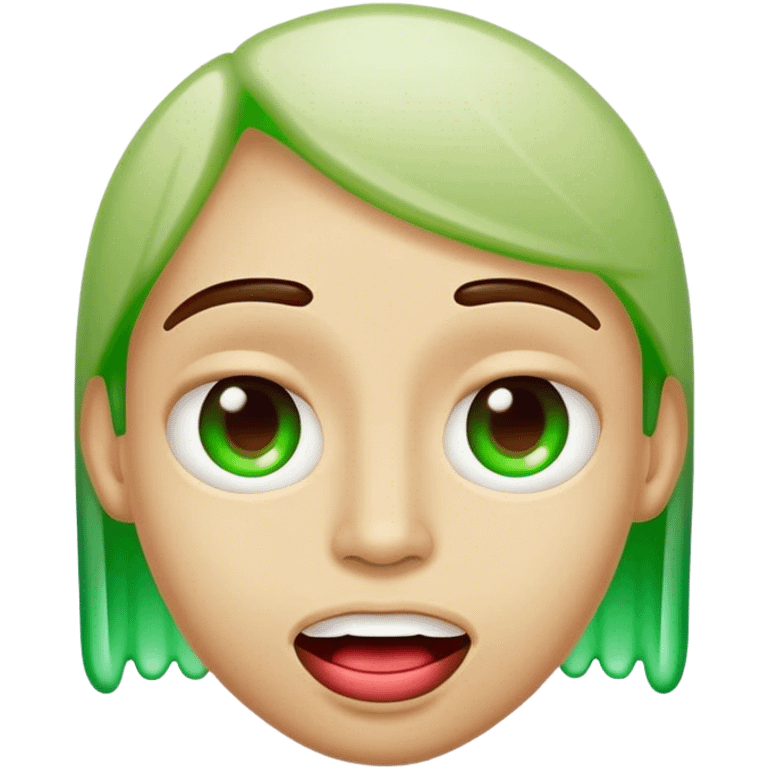 Jelly bean green ombré straight mouth emoji