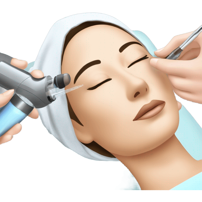 Woman microneedling her client emoji