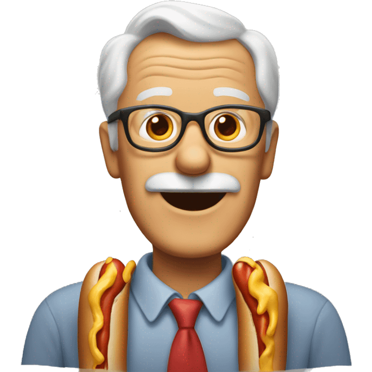 Grandpa with a hotdog emoji