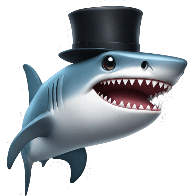 shark with tophat emoji