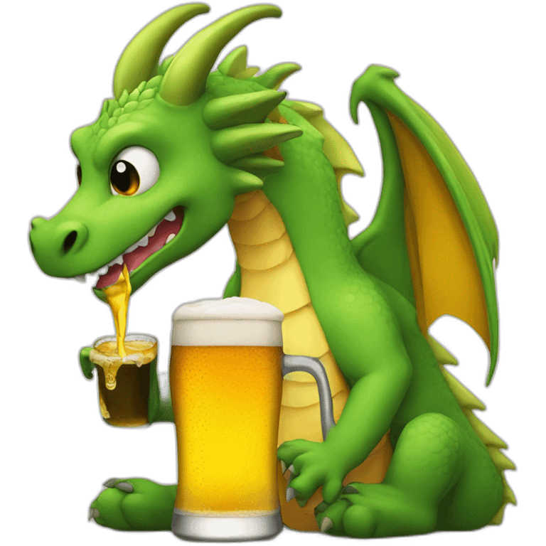 dragon drinking a beer emoji