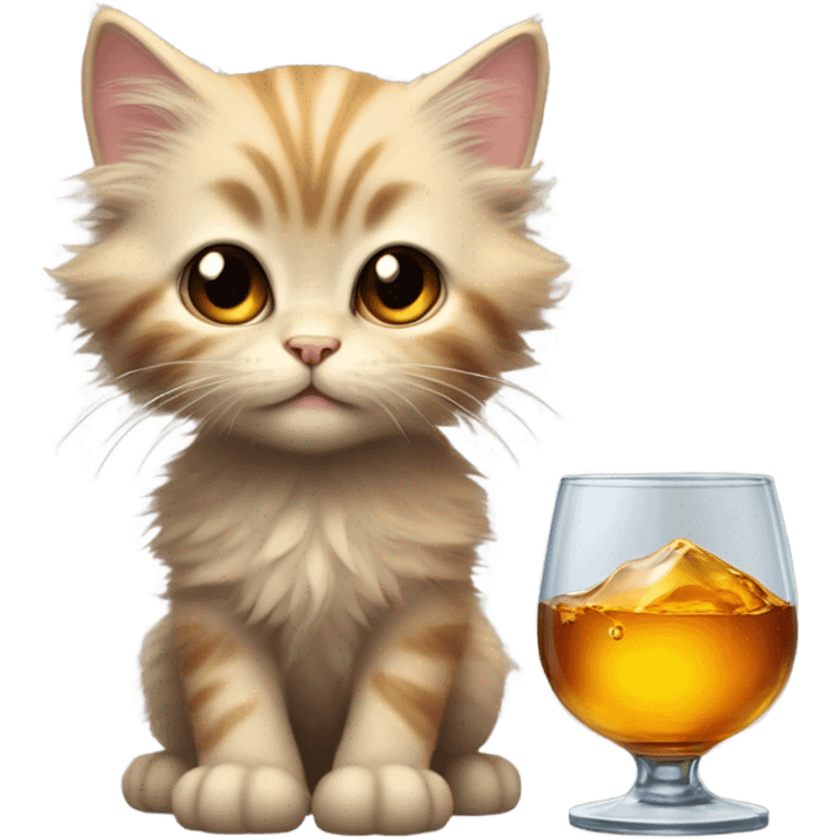 Kitten drinking alcohol  emoji