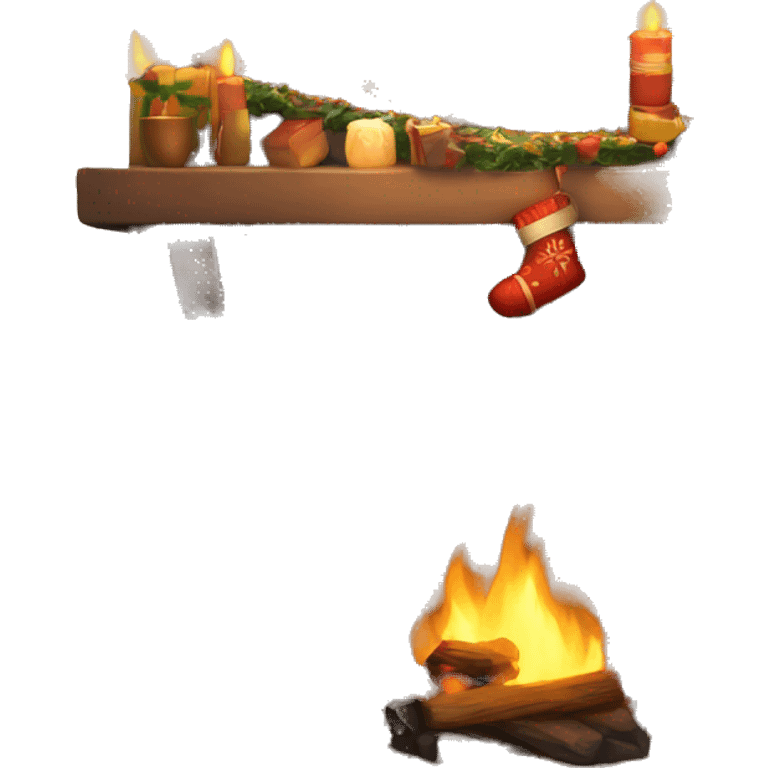 New Year's cozy fireplace emoji