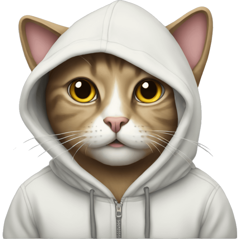 Cat wearing a hoodie emoji