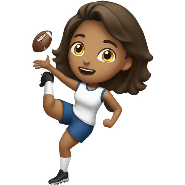 Girl throwing football emoji