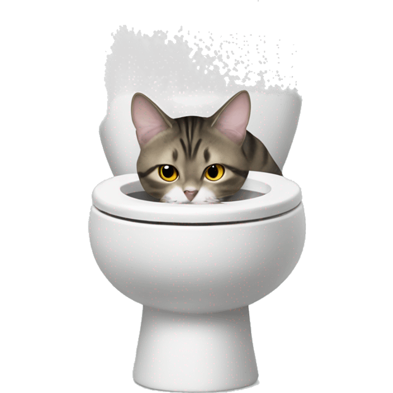 Cat drinking from toilet  emoji