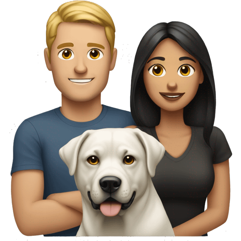 white man and white woman with a rottweiler dog emoji