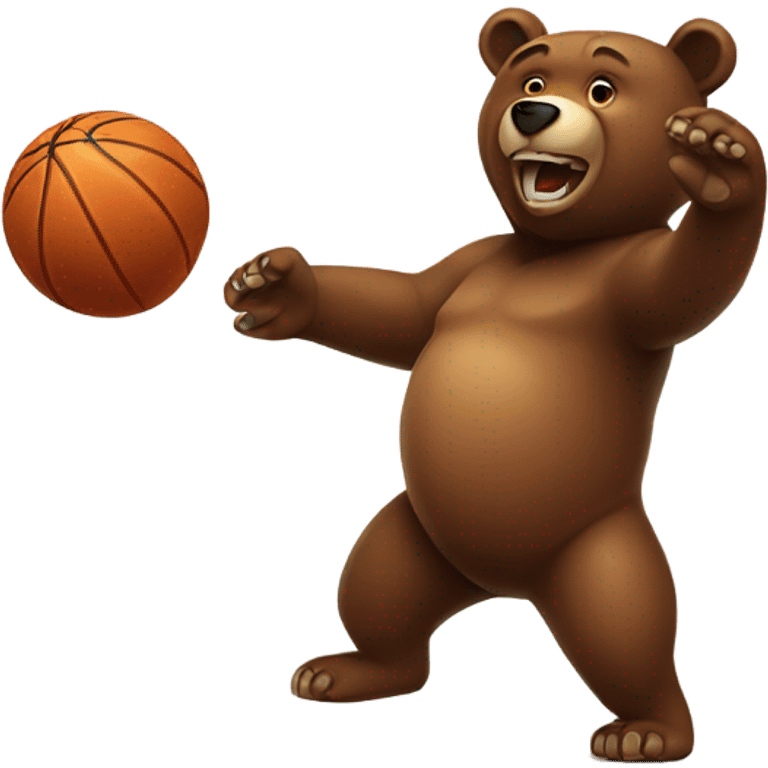 Brown Bear spinning basketball on his finger  emoji