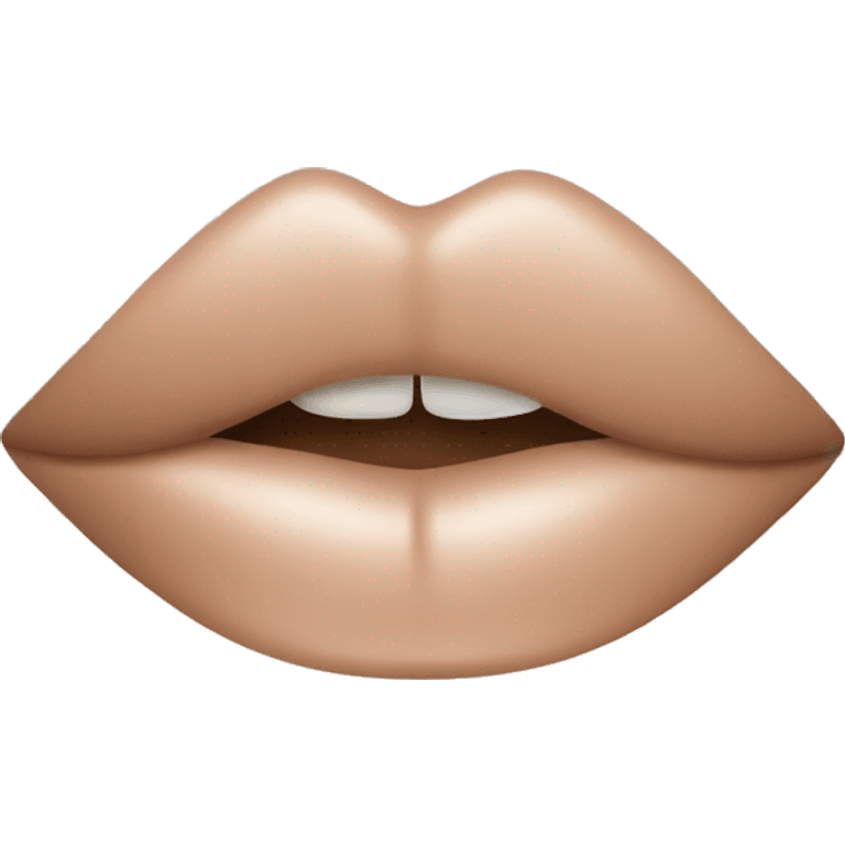 Lips with nude color emoji