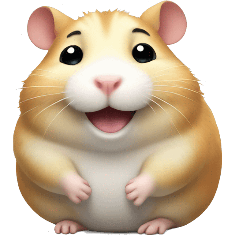 fat hamster smiling with 6 legs emoji