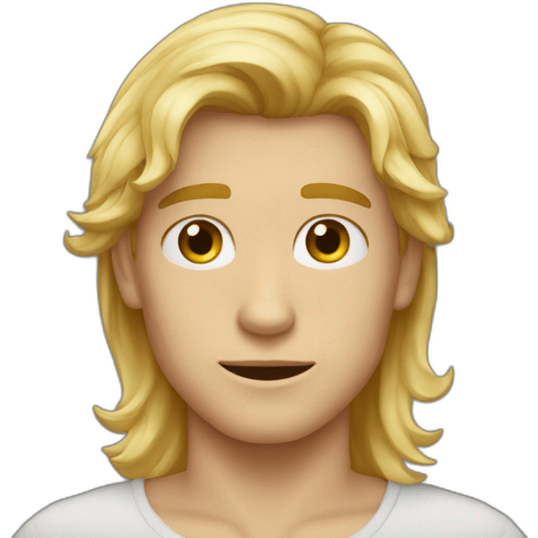 Garçon blond au yeux bruns cheuveux long emoji