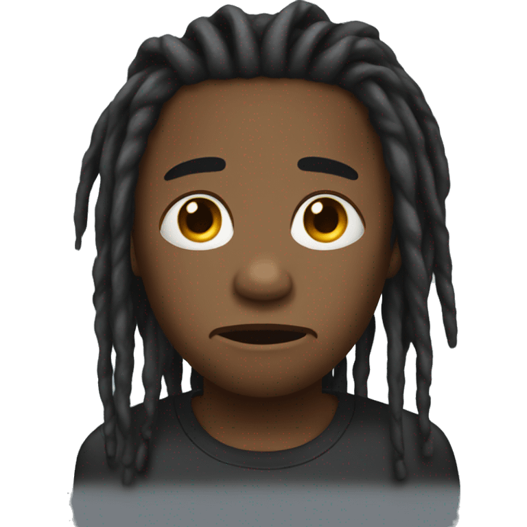  black male with dreads crying emoji