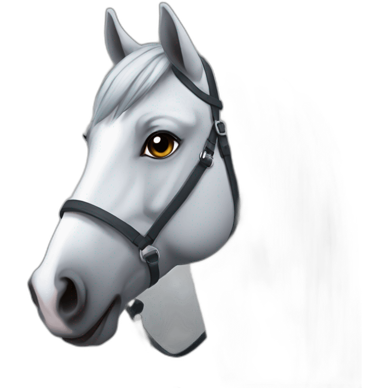 Grey wonderful horse see. A beautiful girl emoji