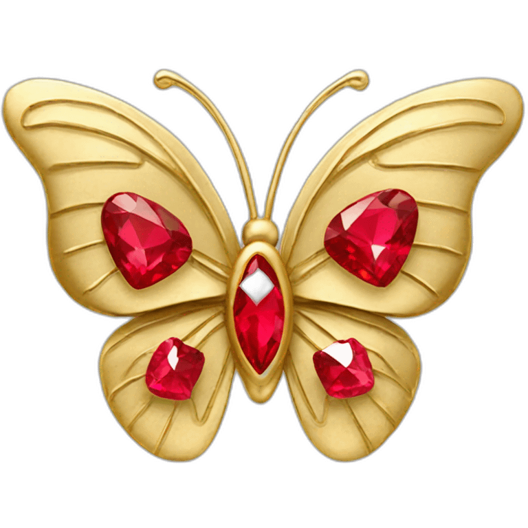 gold butterfly jewel with red diamond hearts emoji