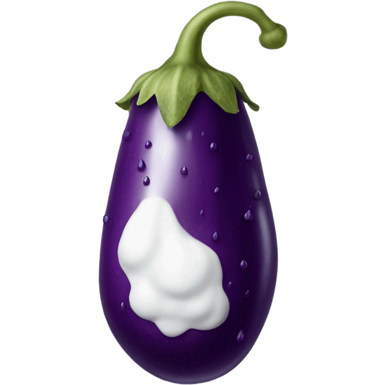 Egg plant dripping milk emoji