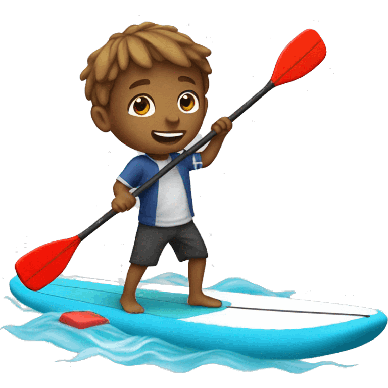 French boy on paddle board emoji