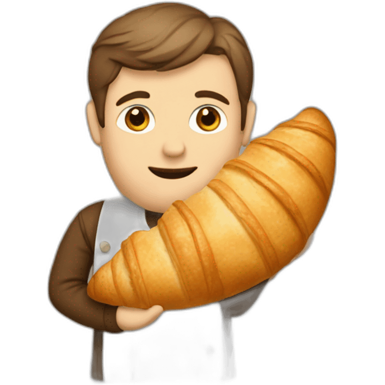 thin man holding a croissant emoji