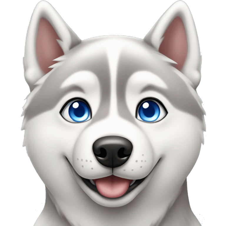 Siberian husky with blue eyes emoji