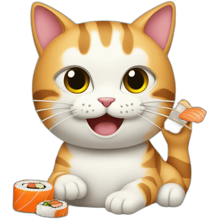 cat eating sushi emoji