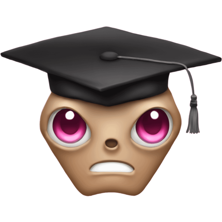 pink skynet in a graduation hat emoji