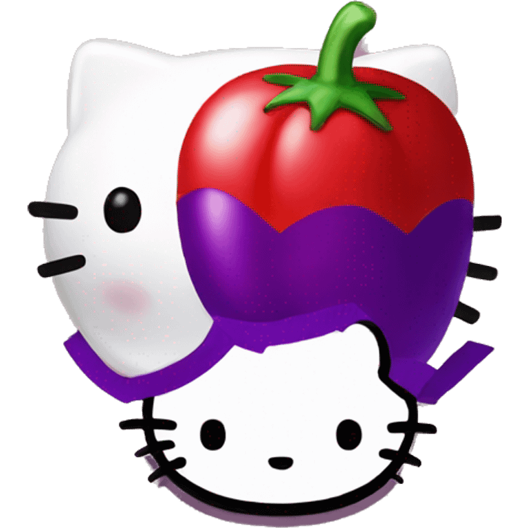 Hello kitty and eggplant emoji