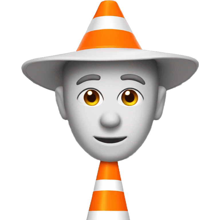 Guy with hat orange traffic cone emoji