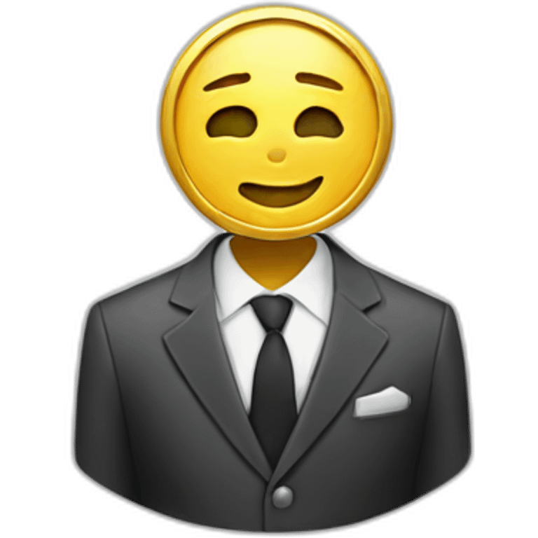 coin wearing a suit emoji