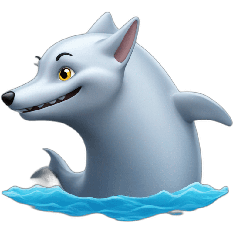 Loup sur baleine emoji