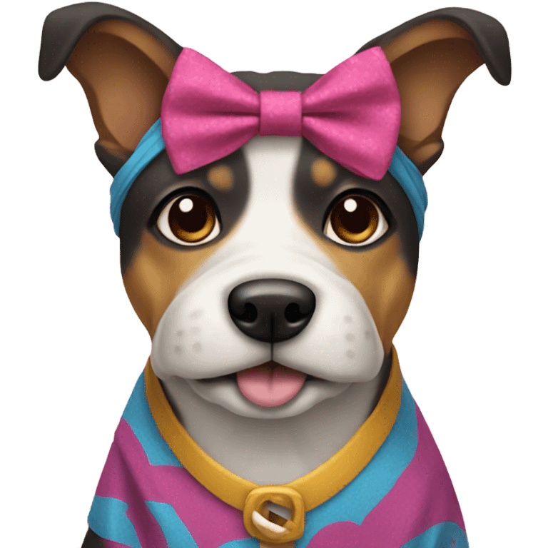 Dog wearing dress emoji