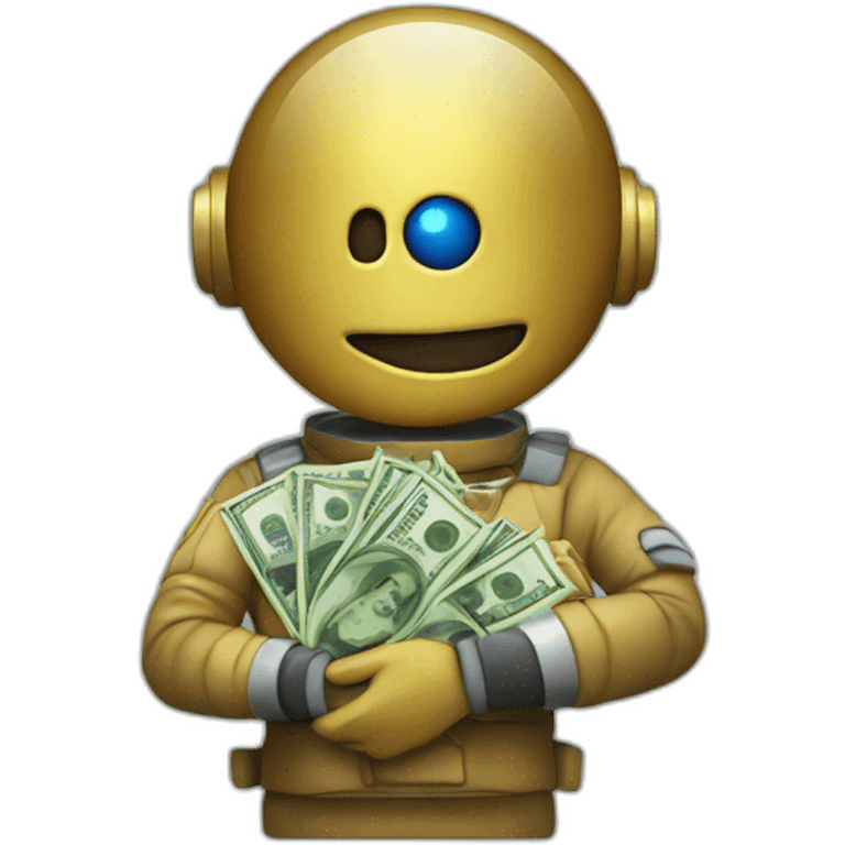 An astronate showing money emoji