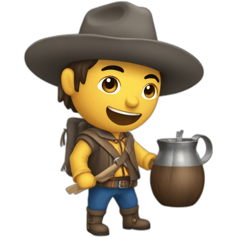 gaucho de Argentina tomando mate emoji