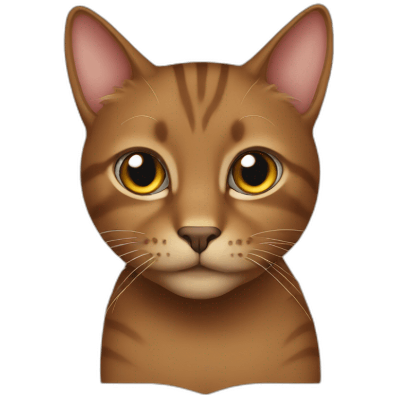 brown cat with long emoji