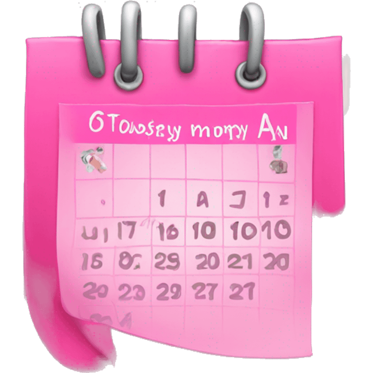 pink calendar emoji