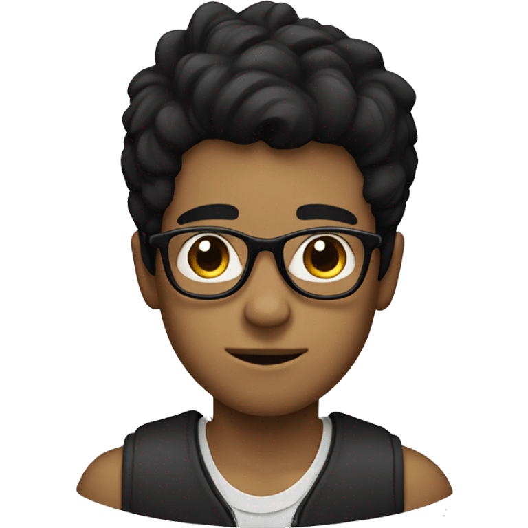 boy with black hair and glasses emoji