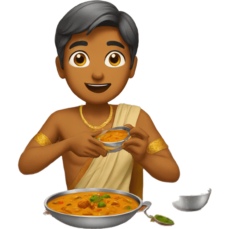 Indian eating curry emoji