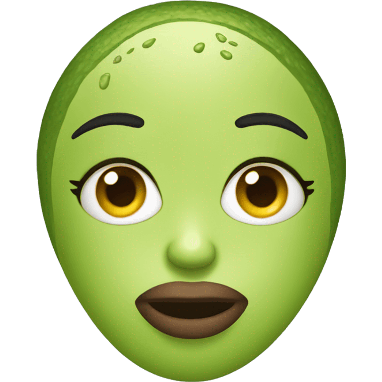 Avocado with a full face of makeup emoji