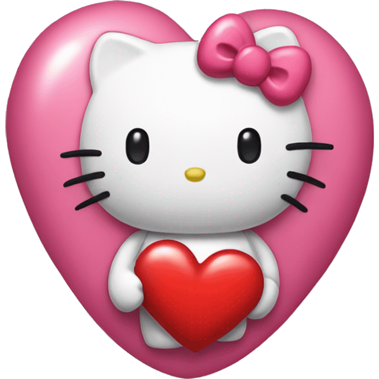 Hello kitty with a heart emoji