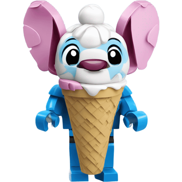 Lego Stitch with ice cream emoji