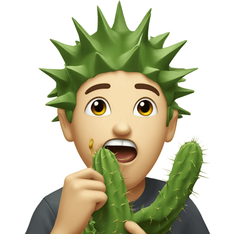 Person eating a prickly cactus  emoji