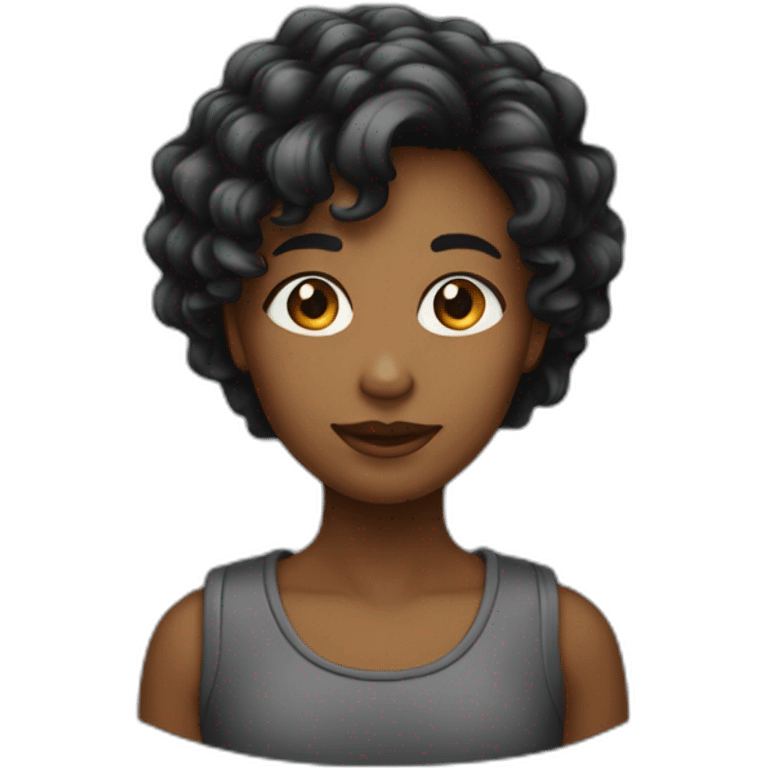 Fille noir et cheveux couts emoji