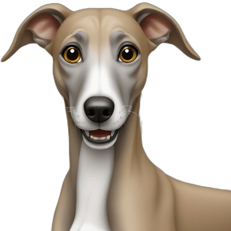 Greyhound near fence emoji