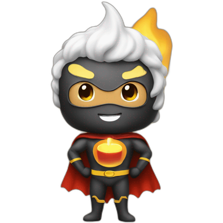 candle themed superhero emoji