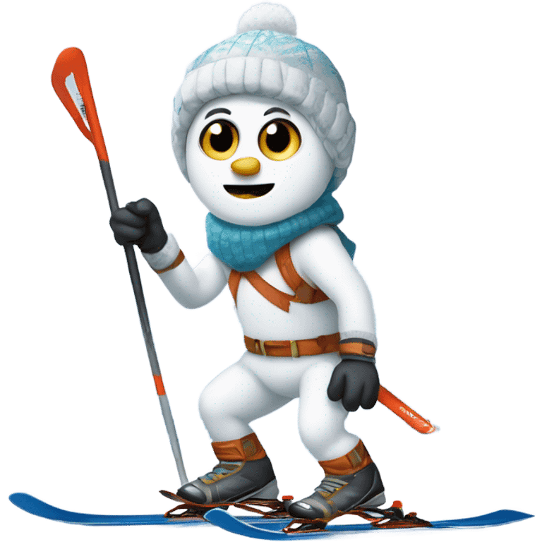 cross-country skiing abominable snowman emoji