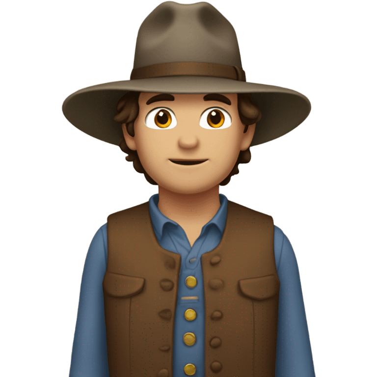 charles Ingalls brown hair and hat emoji