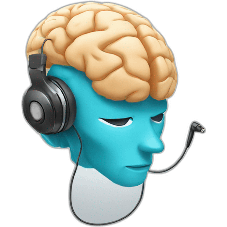 brain with earphones emoji