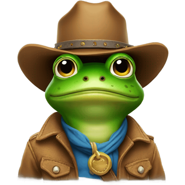 Frog in cowboy hat and chaps  emoji