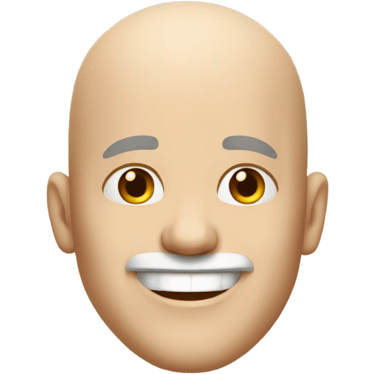 White Bald man winking  emoji